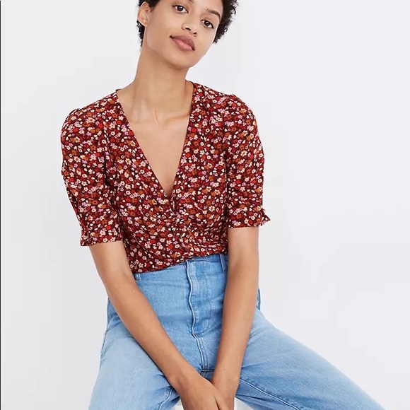 Madewell Tops - EUC Madewell Silk Floral Blouse, Sz 6